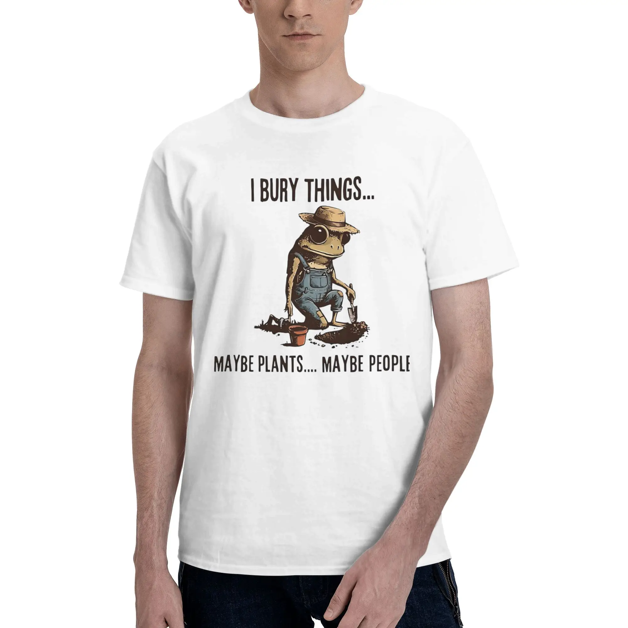 Fashion I Bury Things Maybe Plants Maybe People Frog T Shirt for Men Women  Cotton T-shirts Short Sleeve Tops