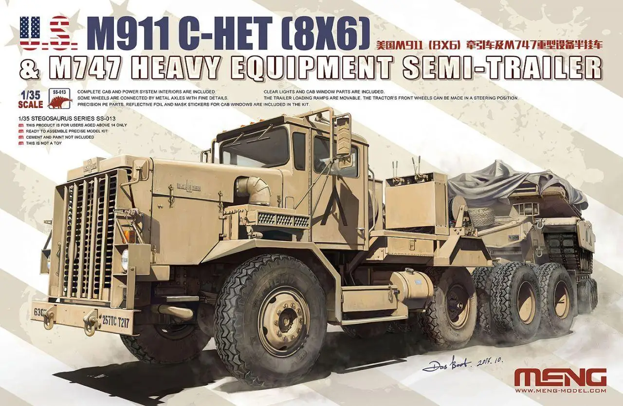 

Meng SS-013 Model 1/35 M911 C-HET (8×6) & M747 Heavy Equipment Semi-Trailer