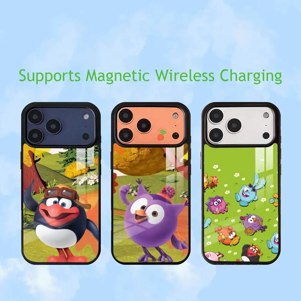 Cute Cartoon S-Smeshariki  Phone Case For iPhone17,16,15,14,13,12,11 Plus,Pro Supports Magnetic Wireless Charging