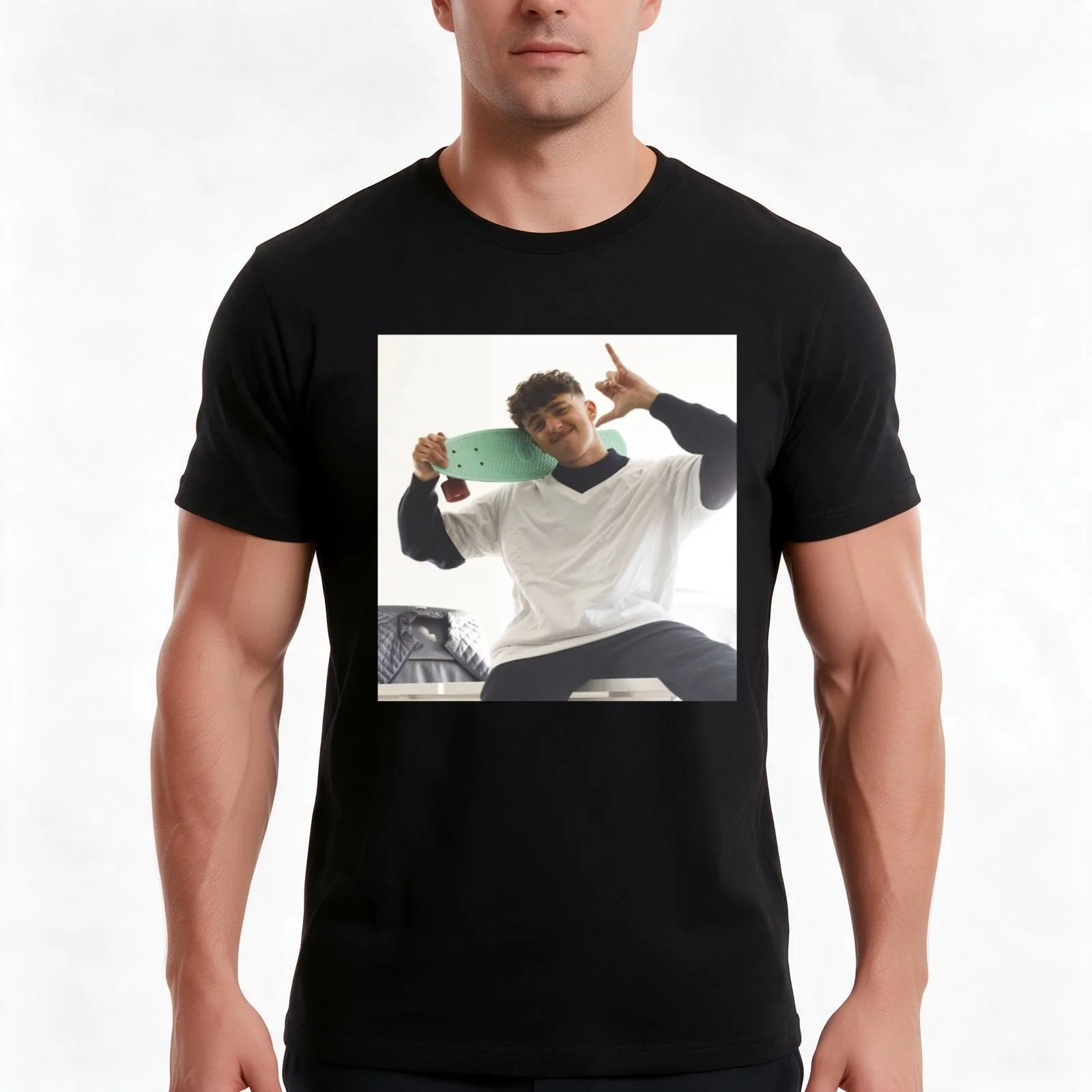 Inoxtag classique T-Shirt, Summer Casual Cotton Tee, Oversized Streetwear Tops, Vintage Graphic Print, Loose Fit Short Sleeve