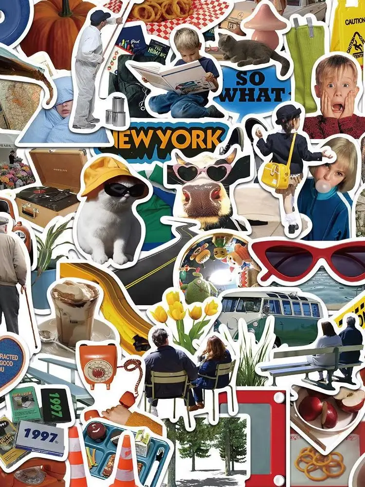 AliExpress 63PCS Ins Style Cool Cartoon Stickers Cute Aesthetic Decals Toy DIY Decoration Laptop Suitcase Phone Bike Wall Car Sticker