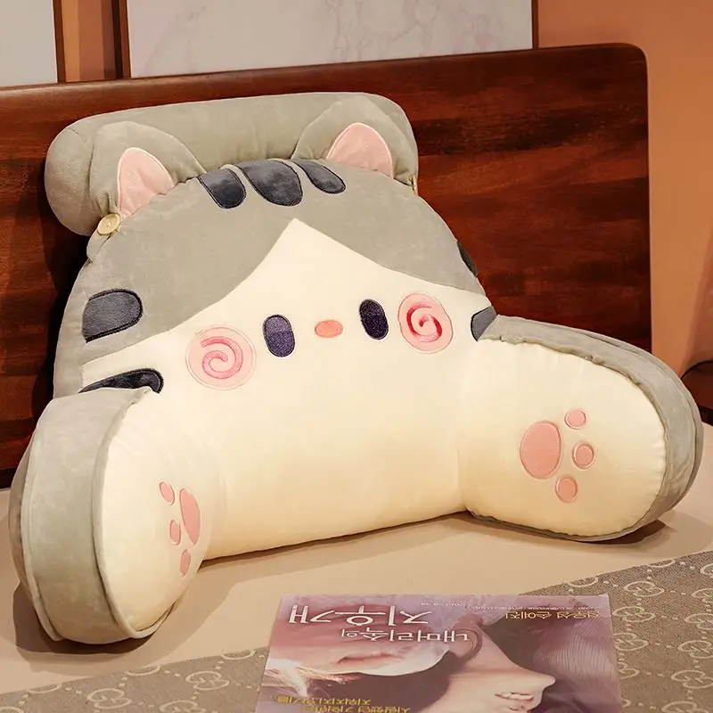 Bed Reading Backrest Cushion Soft Cat Pillow Reading Sofa Lecture Pillow Rest School Dormitory Girl Detachable and washable