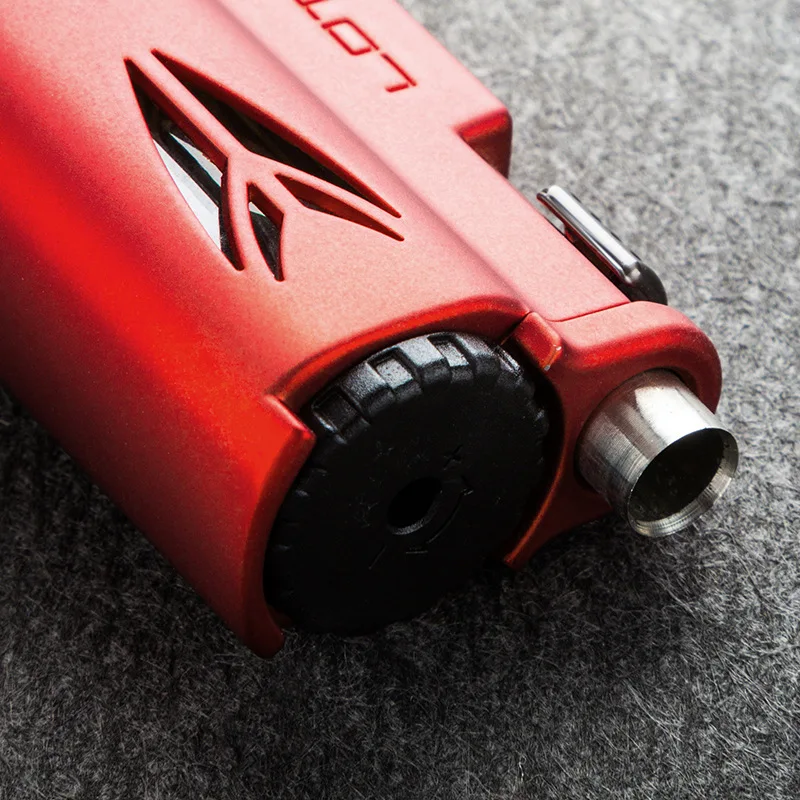 ولاعة سيجار محمولة ذات شحن مباشر بأربعة لهب مع جسم معدني وسيجار ألماس خارجي مقاوم للرياح ولاعة رائعة #4