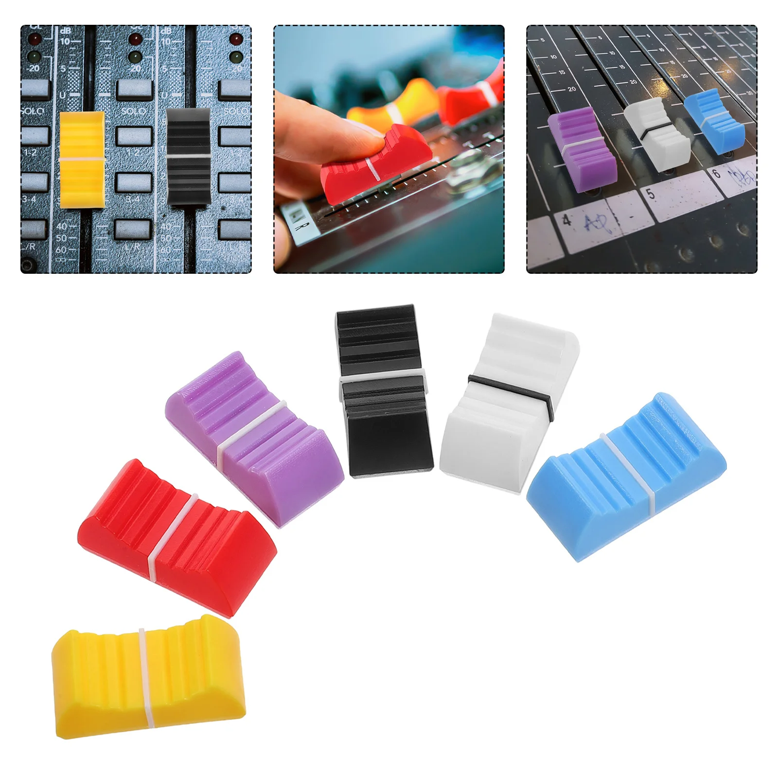 

12pcs Potentiometer Cap Black Replacement For Mixer Fader Knobs Slide Shaft Console Sound Accessories Guitar Appliance Parts