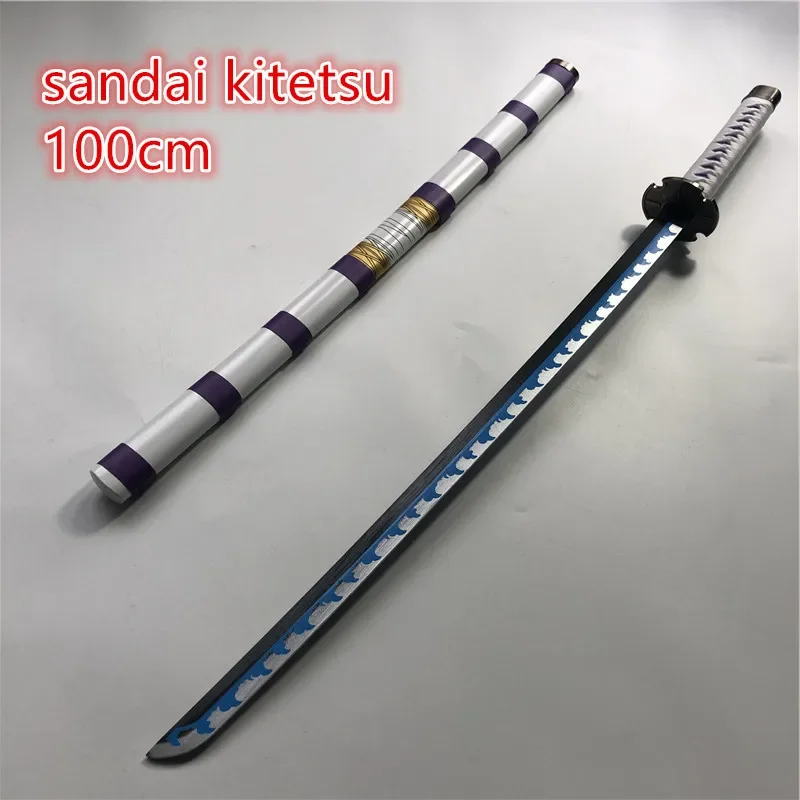 1:1 Cosplay Sandai Kitetsu Thanh Kiếm Vũ Khí Vũ Trang Thanh Katana Espada Gỗ Ninja Dao Samurai Thanh Kiếm Chống Đỡ Đồ Chơi Dành Cho Thanh Thiếu Niên 100Cm