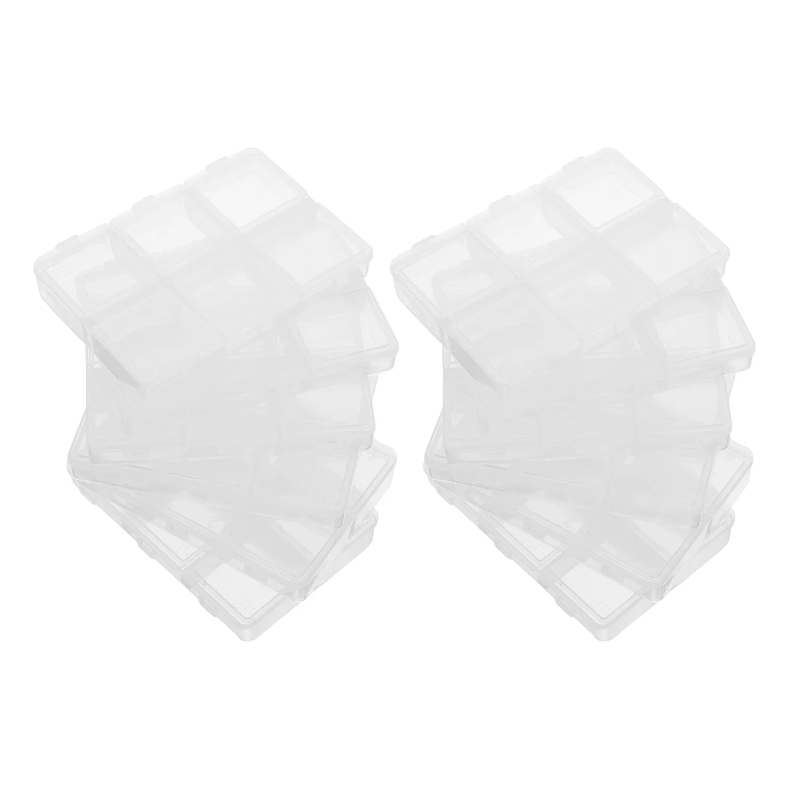 

10Pcs Clear Plastic Beads Storage Boxes Adjustable Dividers 6 Compartments Organizer for DIY Jewelry Craft Small Accessories