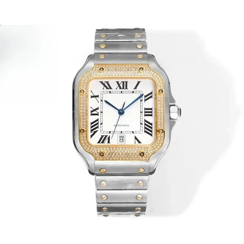 VIP2025 Diamond Edition Santos Series Automatic Machinery ساعة رجالية فاخرة ورائعة