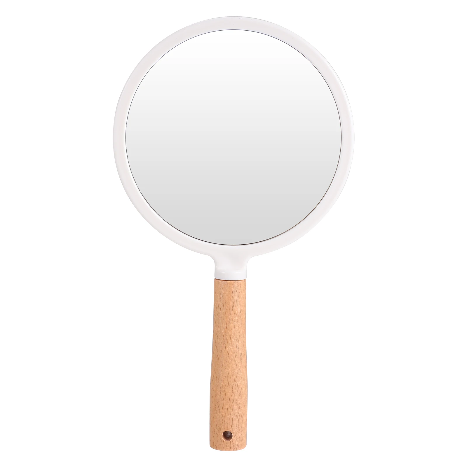 Portable Handheld Mirror For Makeup Artists Vanity Mirror Wooden Handle Barber Shop Mirror Travel Size Beauty Tool Skin