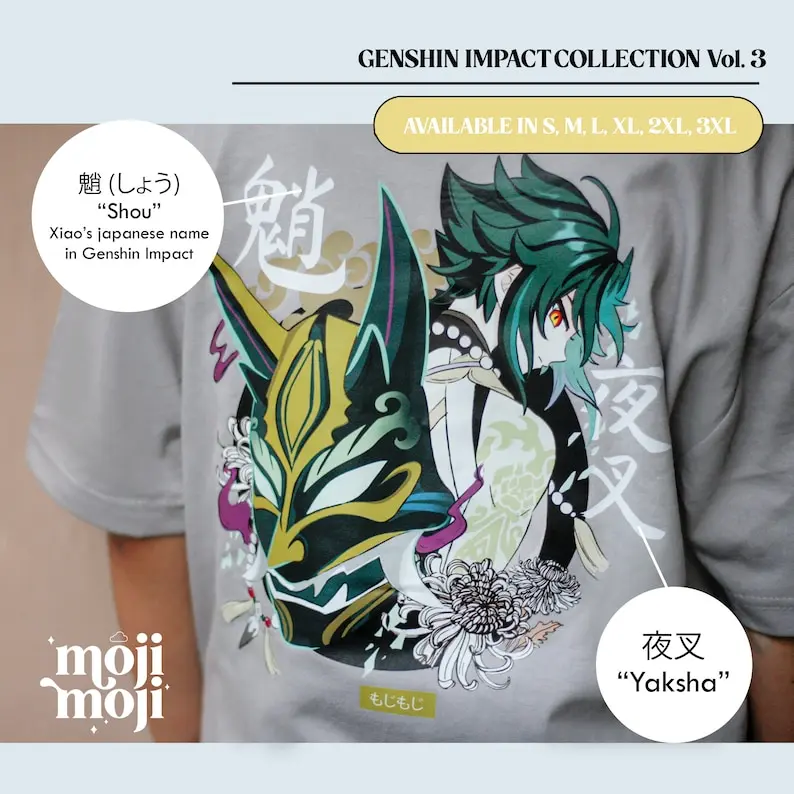 Genshin Impact Xiao Shirt, Genshin Xiao T-shirt, Genshin Merch, Liyue theme Merch, Gamer Shirt, Gifts for Gamers, Gaming Shirt