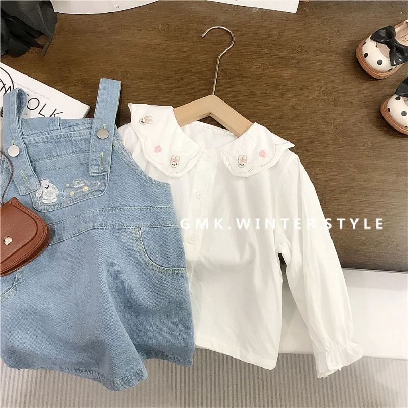 

Girls' Dress Spring and Autumn Style Children's Denim Strap Dress Set New Baby Girl Spring Outfit Princess Dress