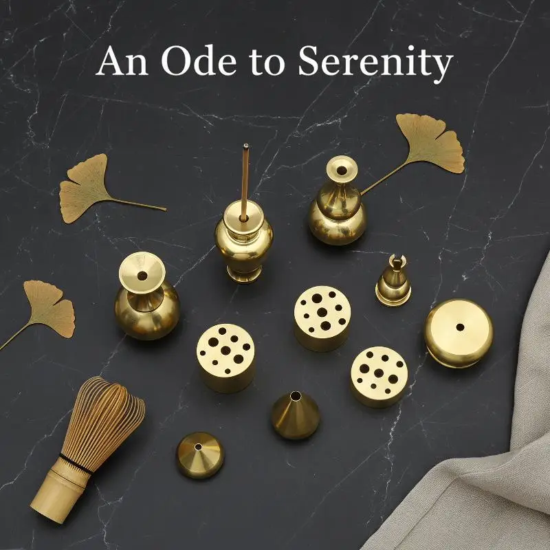 Mini Portable Brass Incense Burner Water Drop Shape Multipurpose Holder for Yoga Spa Outdoor Camping Use