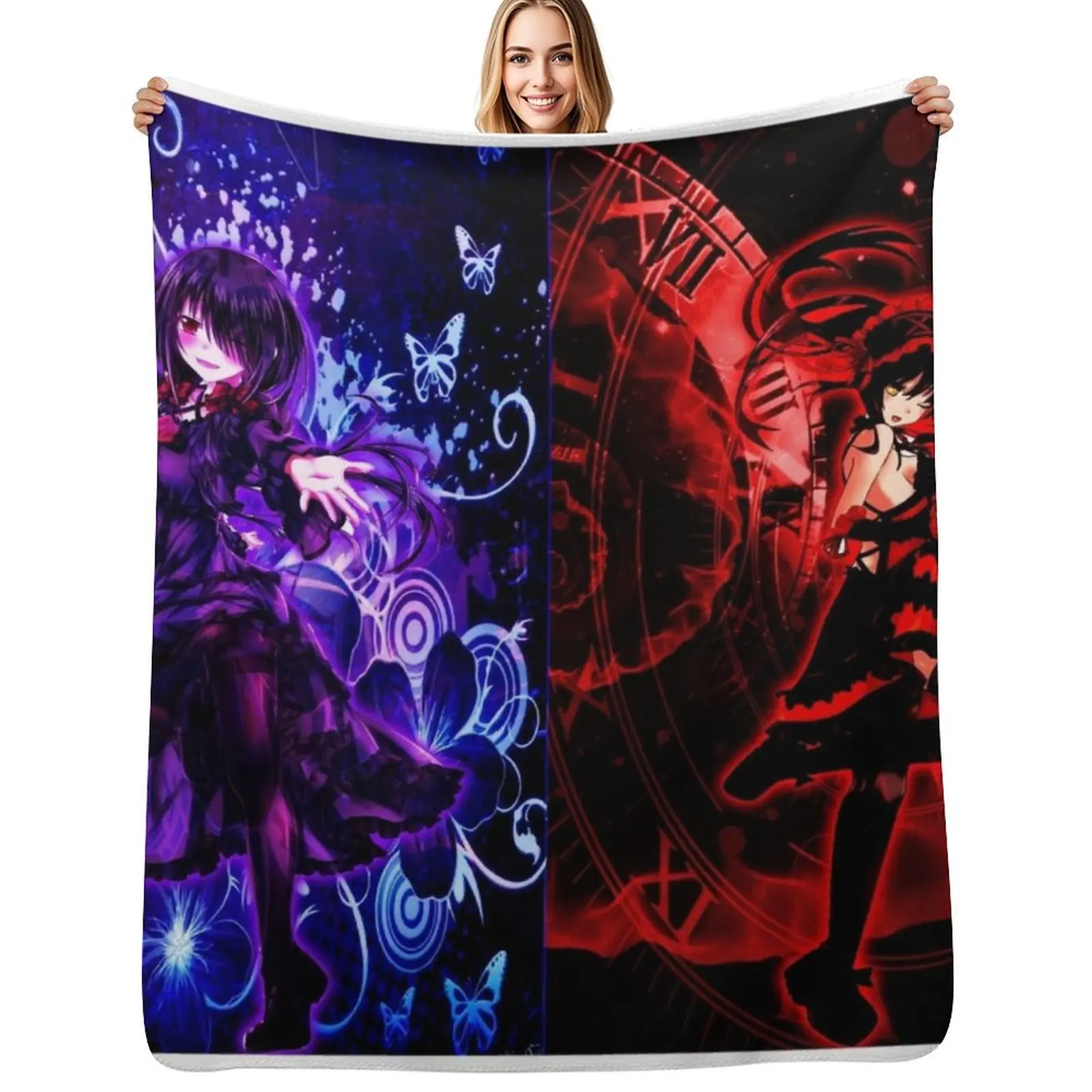 

Kurumi Tokisaki - Yandere Throw Blanket Soft Cozy Blanket for Pet Kids Adults