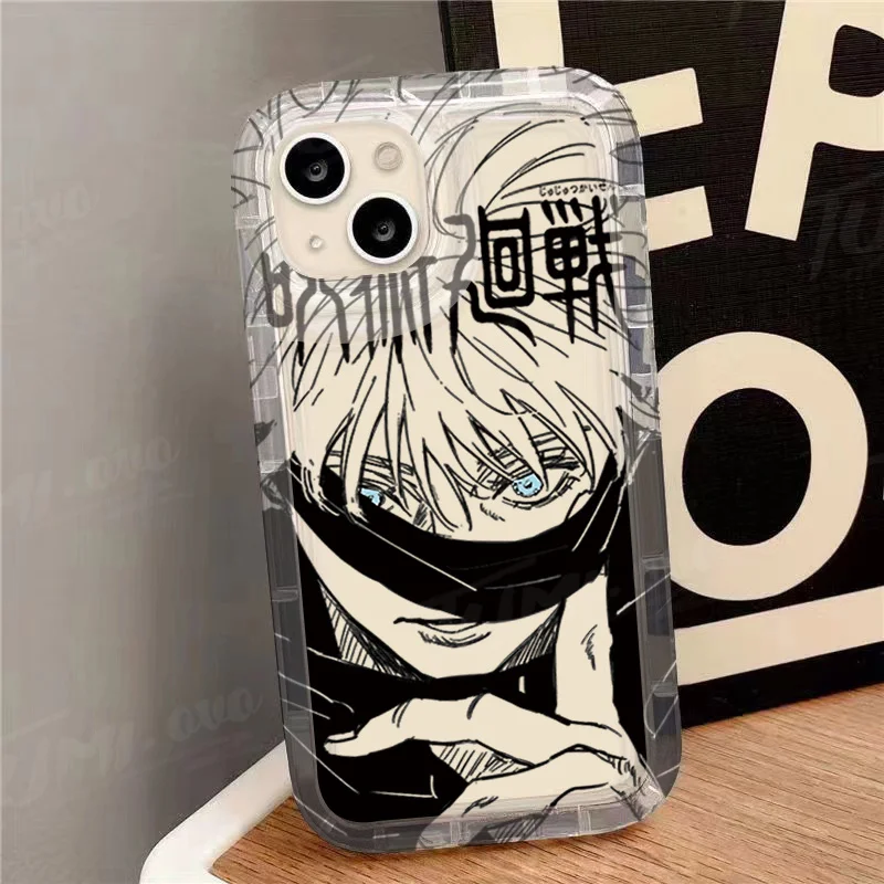 Custodia Jujutsu Kaisen Gojo Satoru per Samsung Galaxy S24 Ultra S23 S22 S21 FE S20 Plus nota 20 10 Pro A34 A54 A33 A53 stampa TPU