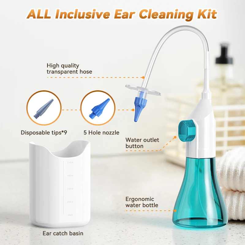 Ear Wax Removal Manual Ear Irrigation Flushing System EarWax Clean Tool Safe and Effective Ear Water Cleaner Kit Ear Cleaner