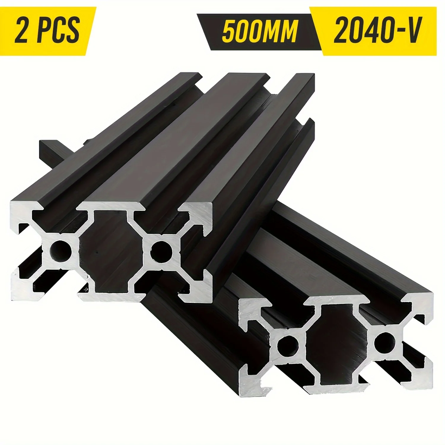 

2Pcs V-2040 Aluminum Extrusion European Standard Anodized Linear Guide Rail Used for 3D Printer Parts And CNC DIY Black