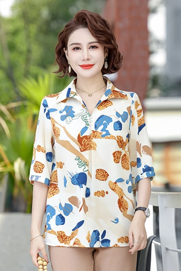 

Loose and Fashionable Temperament Mid-sleeved Shirt New Top
