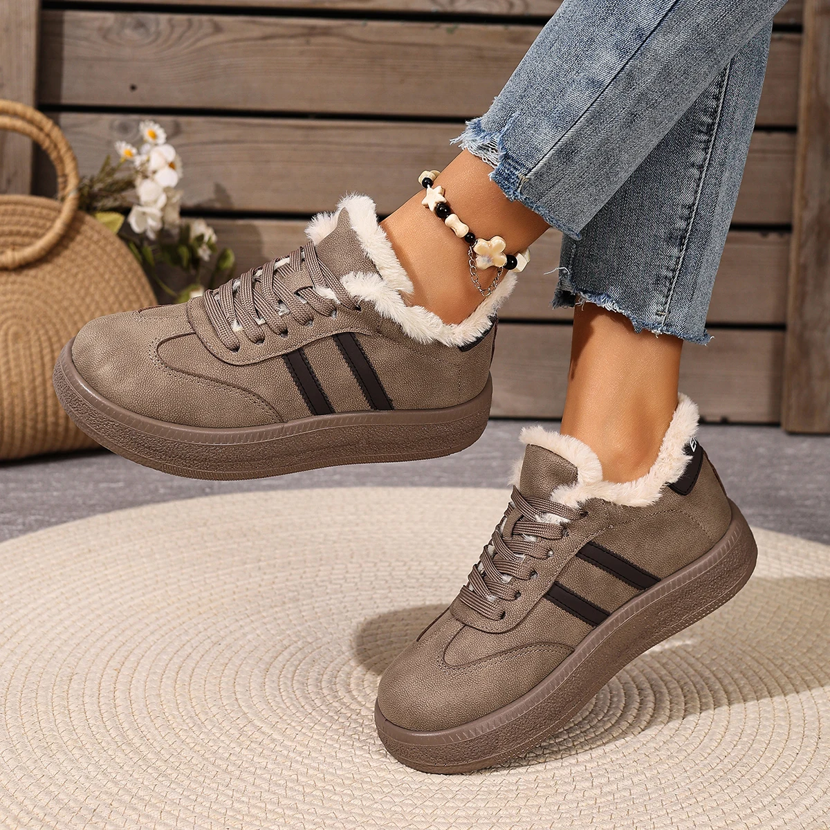 2025 Winter New Women's Fleece Casual Shoes Comfortable Warm Waterproof Skid-proof Sole Free Shipping Women's Shoes