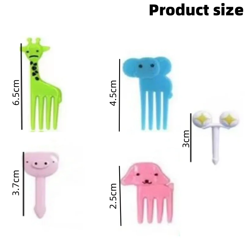 40pcs home cartoon fruit fork Creative cute plastic fruit fork set bento tag party fruit cake fork image 6