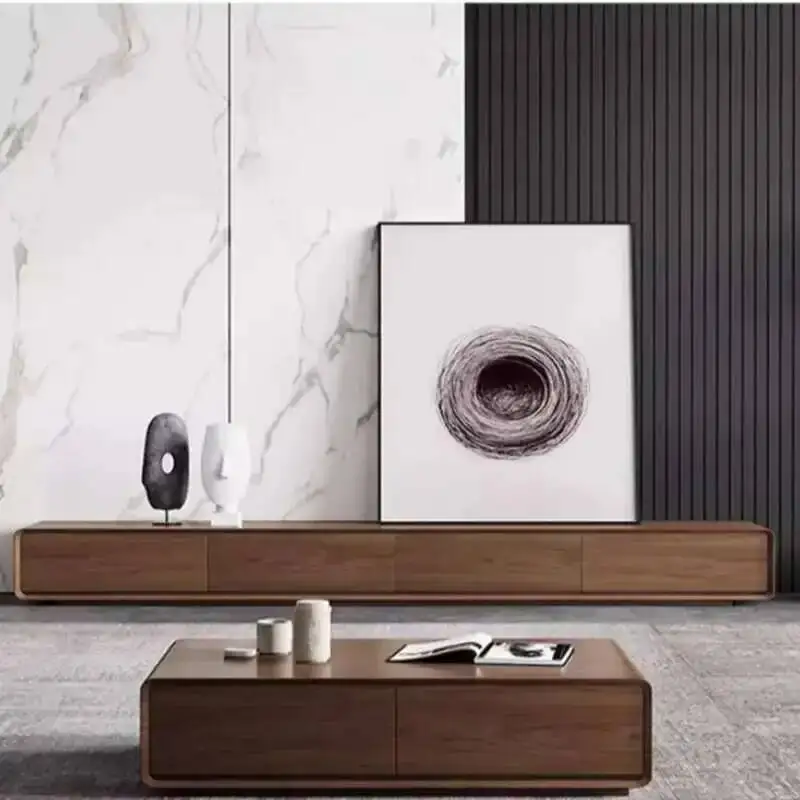 

Simple Modern Nordic Solid Wood TV Cabinet Rounded Corner Storage Design Wooden TV Furniture Fireplace Meuble Home Furniture