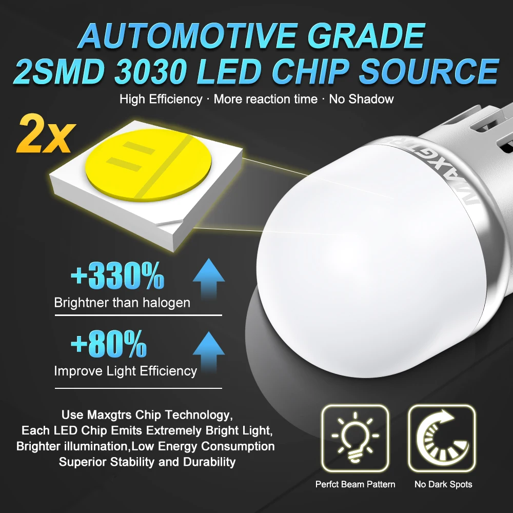 10X yüksek güç 2835 çip T10 W5W 15W 194 168 araba LED DRL İç okuma harita Dome yan gösterge araba ışıkları ışık kaynağı