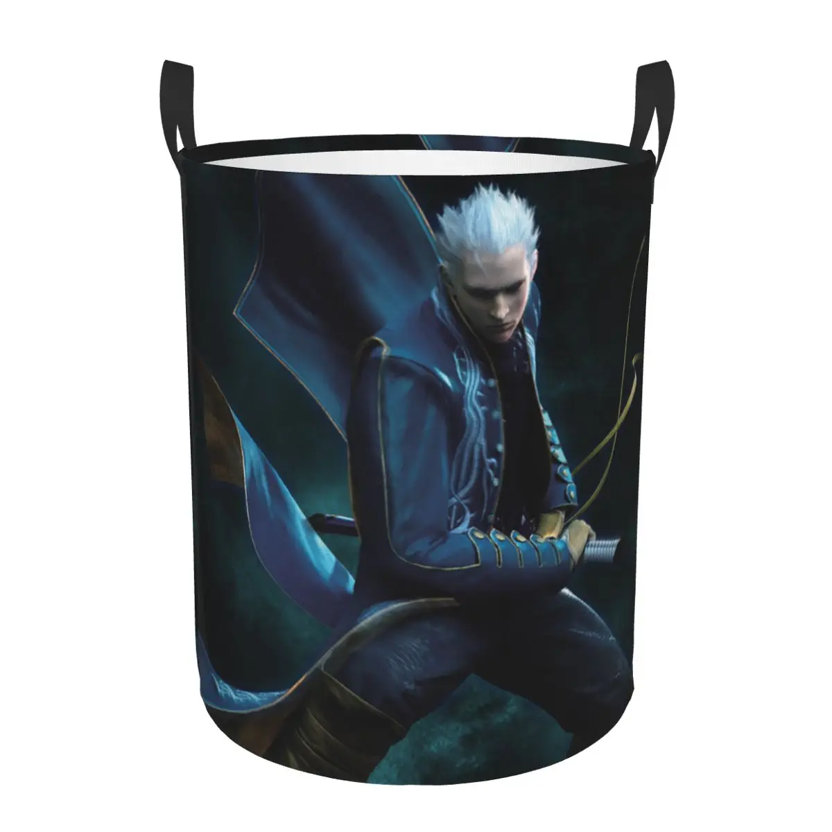 Vergil From The Devil May Cry Series Dirty Laundry Baskets Foldable Large Waterproof Clothes Sundries Basket For Home Kids