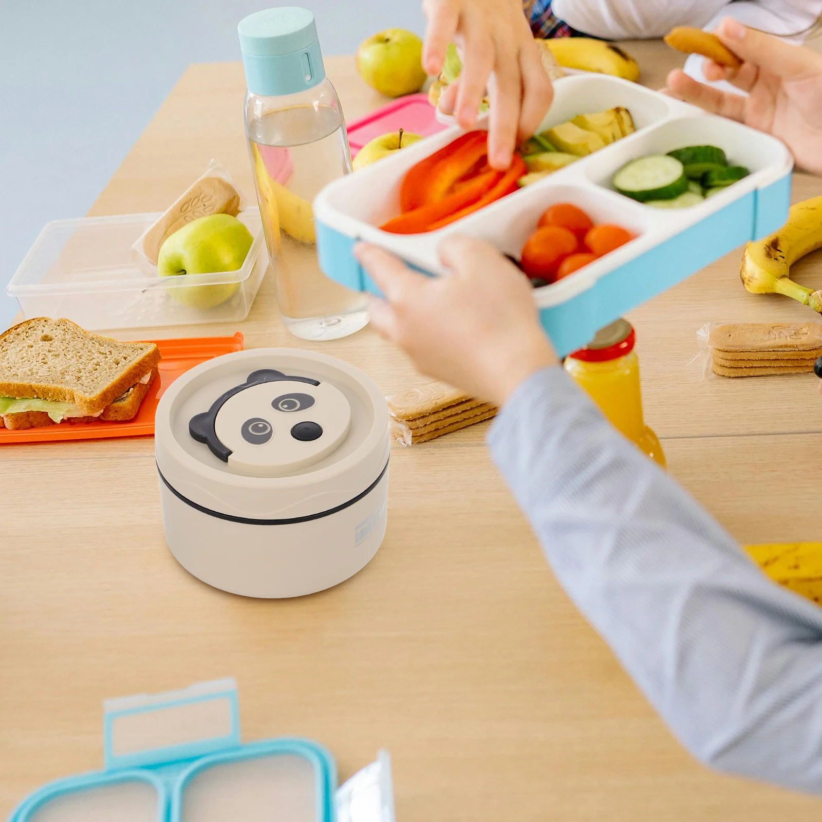 صندوق غداء حراري من الفولاذ المقاوم للصدأ، تصميم متعدد الطبقات، فم واسع لطلاب المكاتب، يحافظ على الطعام الساخن والبارد لمدرسة العمل #6