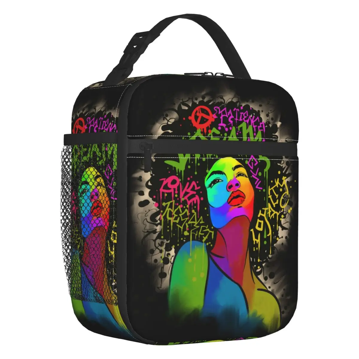 

Afro Dream Black Girl Insulated Lunch Bag for School Office Magic Gift Melanin Gift Leakproof Cooler Thermal Lunch Box Kids