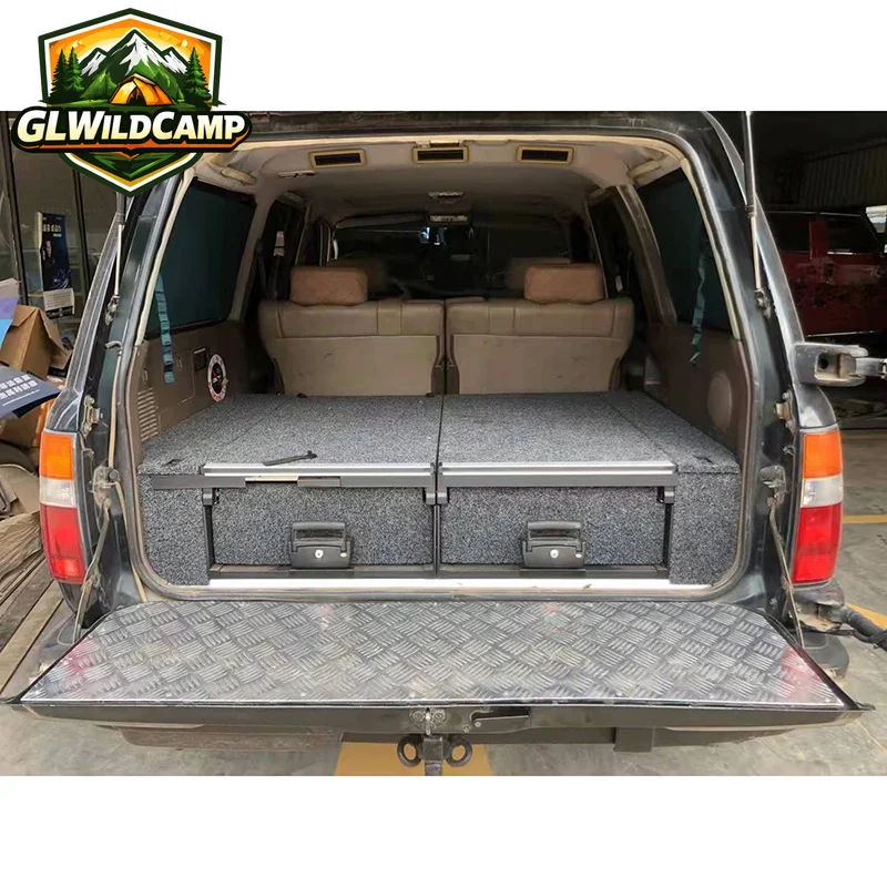 

New 4x4 Vehicle Car Cargo Drawer System for Land Cruiser LC80 Offroad SUV Storage Tool Drawers (Galvanized Sheet)For Ram ranger