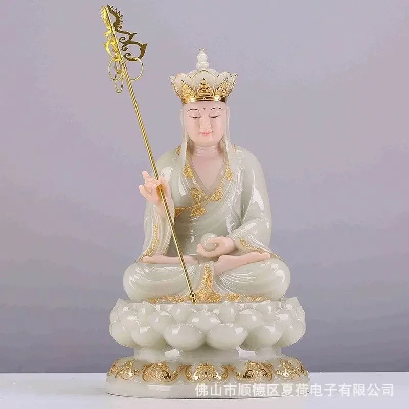 Best choice High grade gilding jade ksitigarbha Dizang pusa Buddha statue HOME family protection safety Healthy altar worship