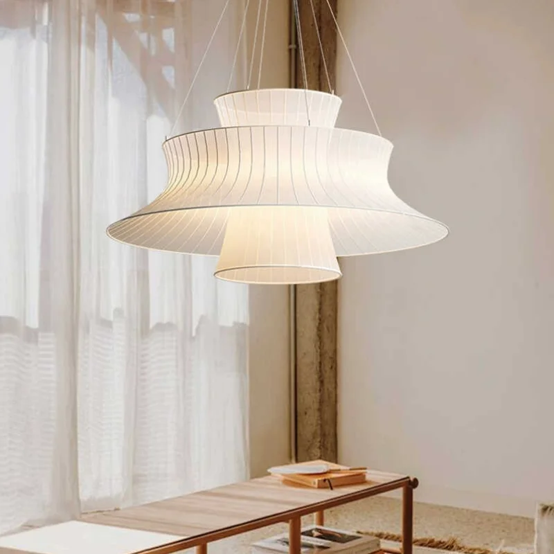 

Minimalist modern restaurant new Chinese style dining shop tea room homestay Japanese style creative fabric chandelier