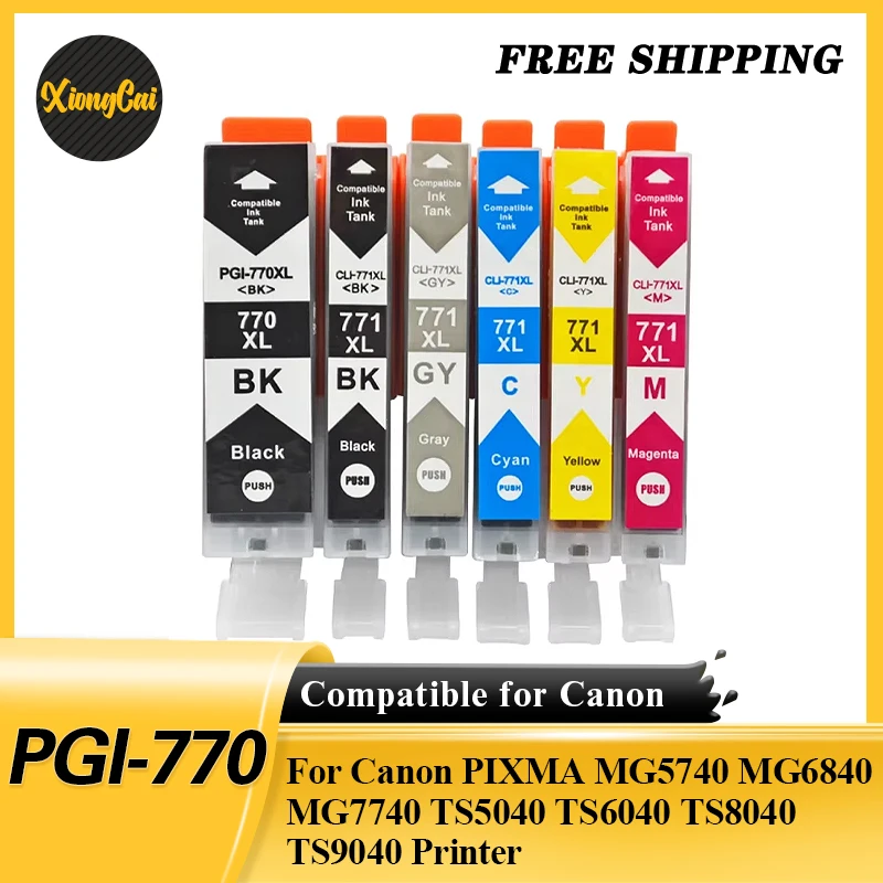 

PGI-770 CLI-771 Compatible Ink Cartridge for Canon PIXMA MG5740 MG6840 MG7740 TS5040 TS6040 TS8040 TS9040 Printer