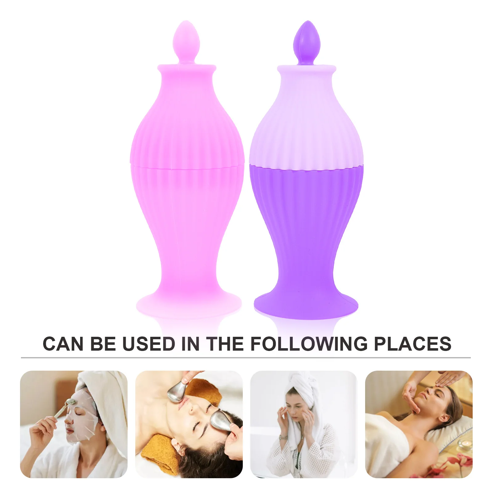 2 ชิ้นสำหรับนวดหน้าซิลิโคน เครื่องมือดูแลผิวหน้า กระชับรูขุมขน ลดอาการบวม ลูกกลิ้งเสริมความงามแบบใช้ซ้ำได้