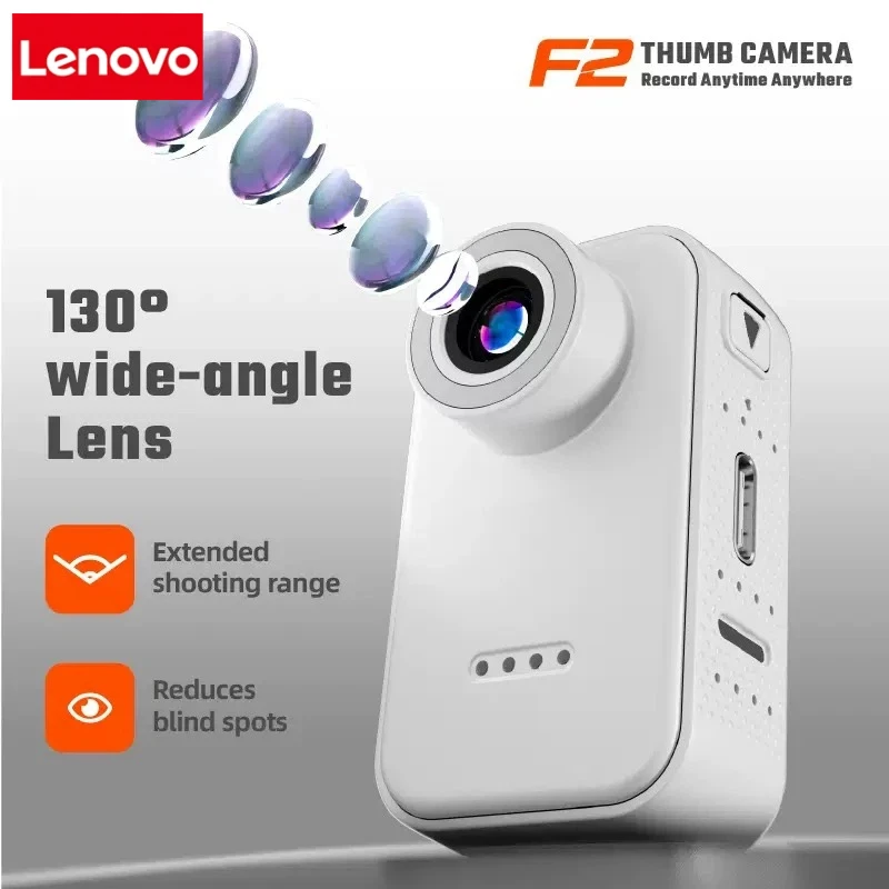 Lenovo Portable Mini Action Camera 4K HD Thumb POV Camera Body Cam Wearable Helmet Recorder Magnetic Pocket Sports Camera