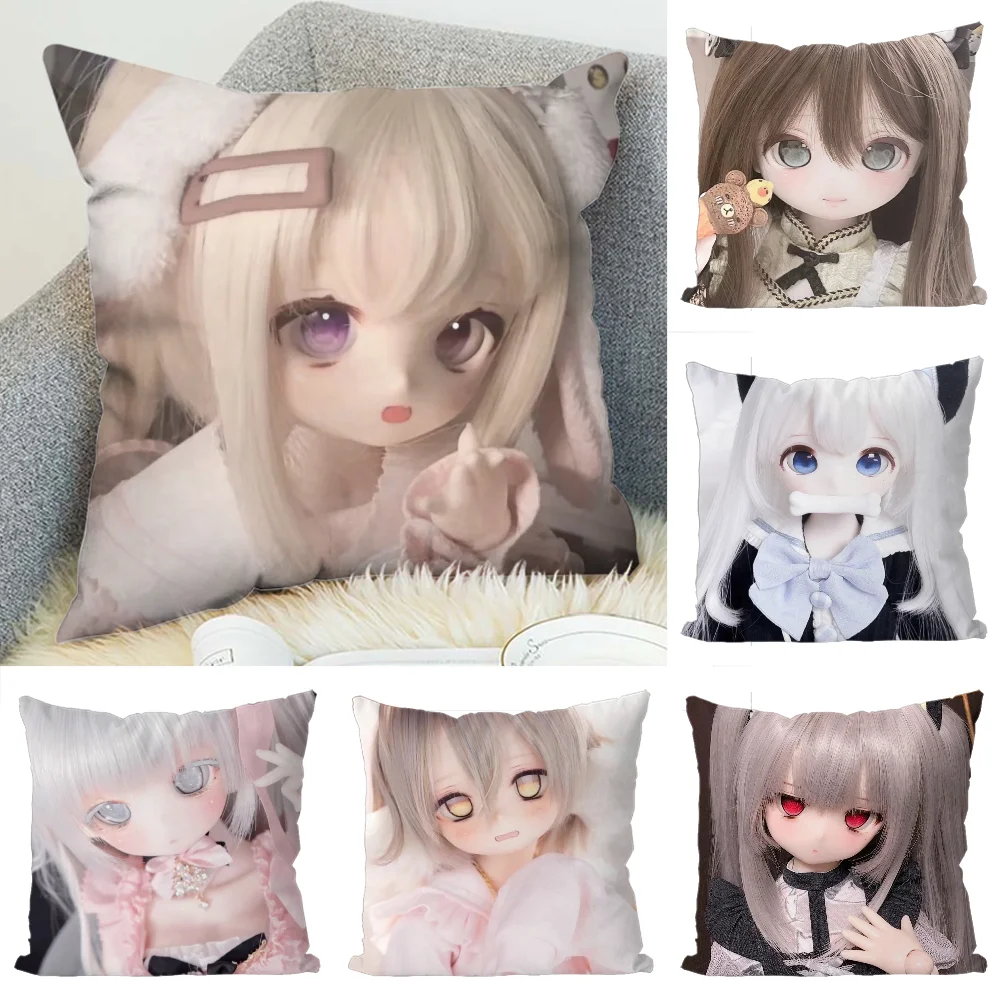 

cute Barbies dolls Luxury Pillow Covers Double-sided For Car Pillows 45x45 Cushions Cover Home and Decoration Sofa Pillowcase