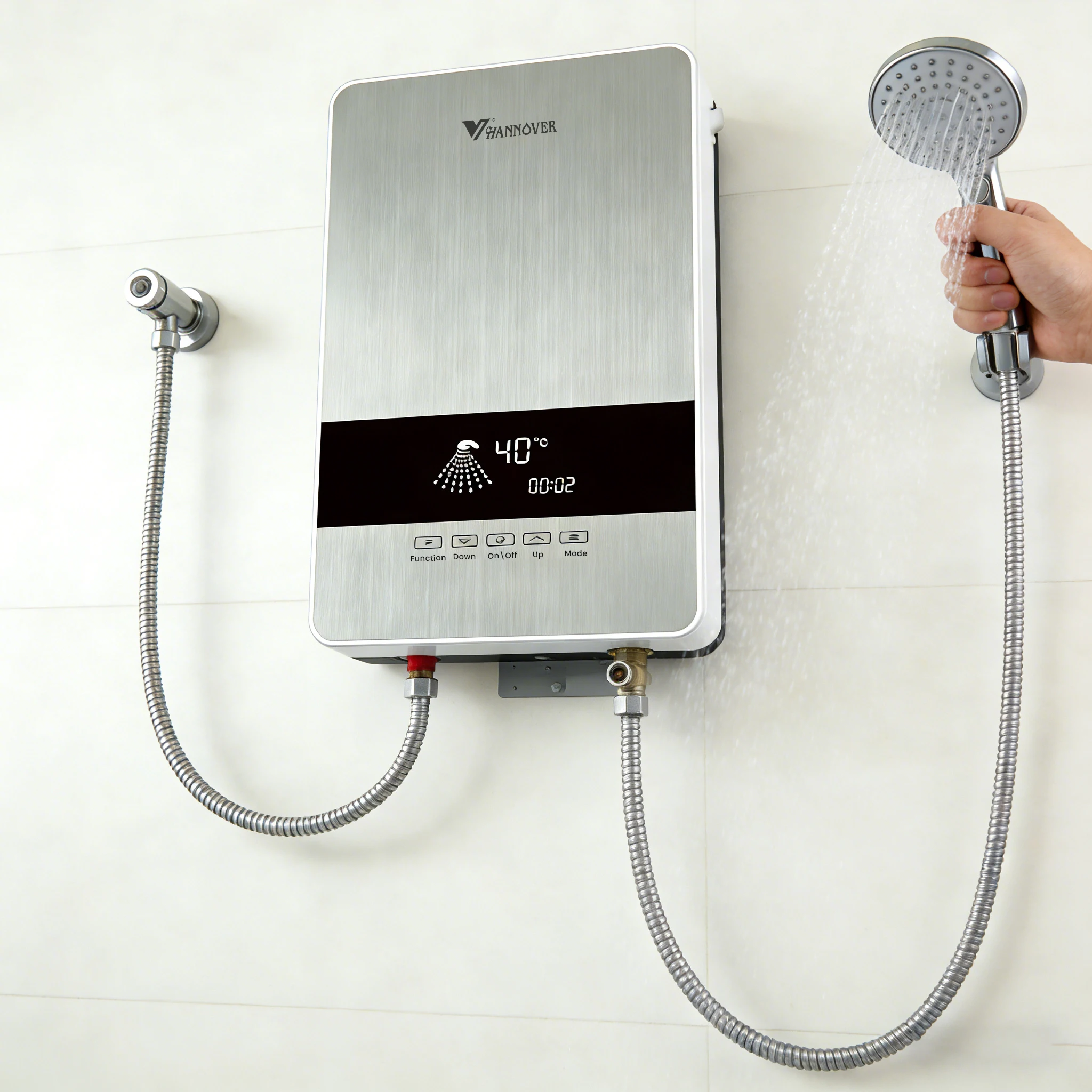 220V 4500W 5500W Instant Electric Tankless Water Heater Instantaneous Hot Water Fast Heating Shower Bathroom Kitchen