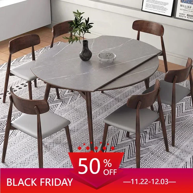 

Luxury Modern Dining Table Unique Round Mobile Restaurant Dining Tables Space Saving Small Mesas De Jantar Home Furniture HDCZ