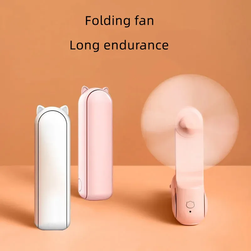 Summer Mini Handheld Fans Portable Pocket Folding Electric Fan For Student Dormitory Office High Capacity Rechargeable Fan