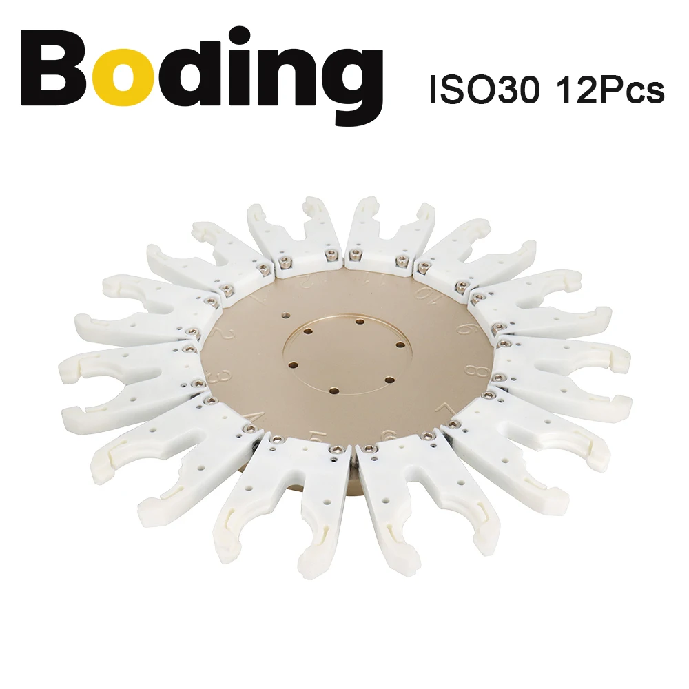 BODING Engraving Machine Tool ISO30 BT30 Automatic Tool Change Rotary With Cylinder CNC Router Spindle Tool Holder 8-20 Stations