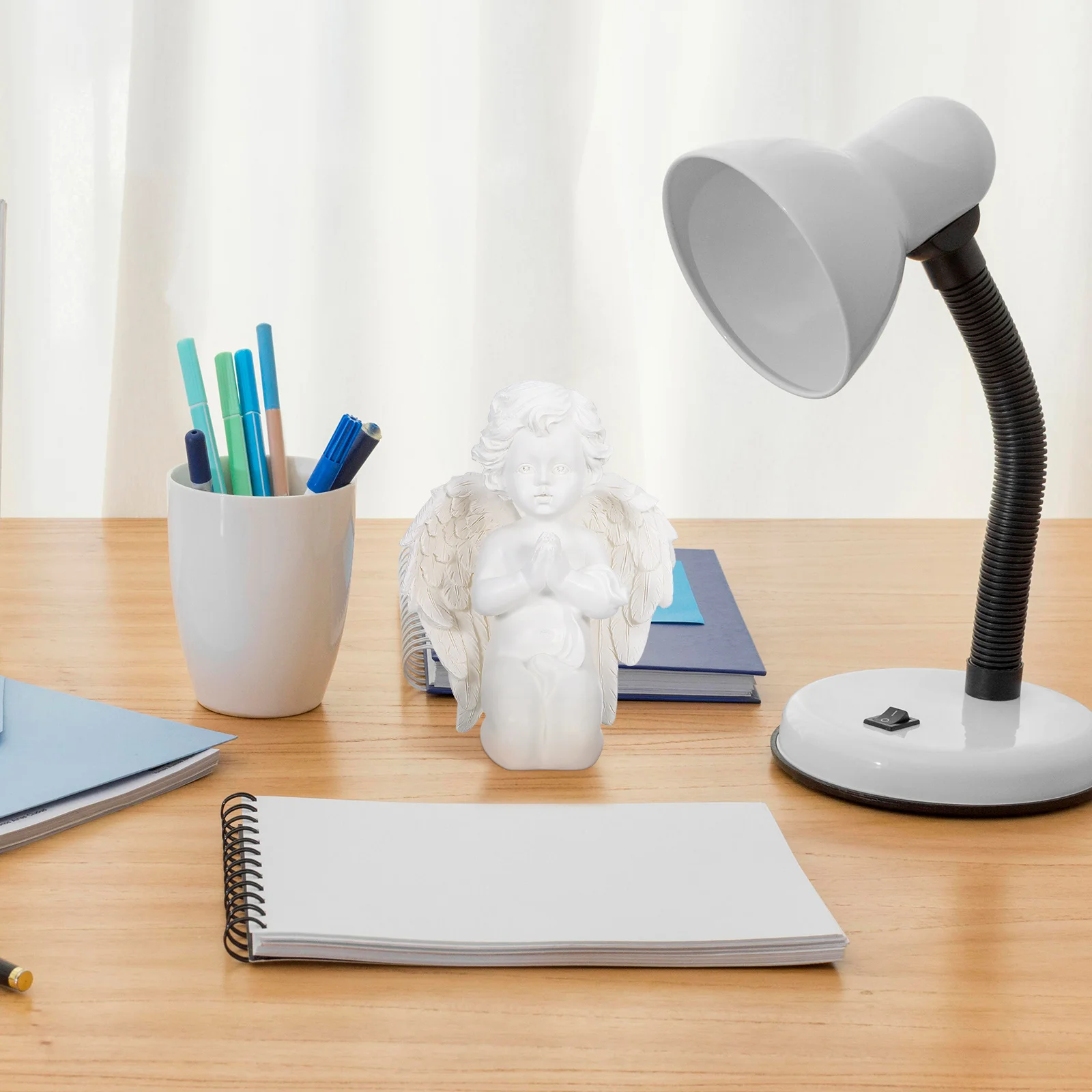 

1Pcs Resin Angel Shape Adornment White Compact Lightweight Desktop Ornament Living Room Bedroom Decoration Resin Figurine