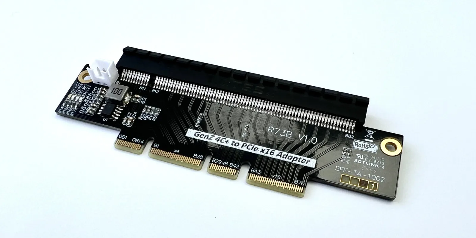 ADT PCIe5.0 X16 zu Gen-Z 4C+/SFF-TA-1002 EDSFF Adapterkarte EDSFF 4C+ Erhöhte Test-Schutzkarte unterstützt Gen5 PCI-E 5.0 512Gbps – Detail 7