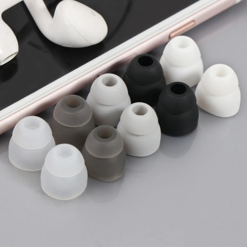 4pcs Double Flange Earbuds for Powerbeats 3 Powerbeats3 Wireless Headphones Replacement Silicone Eartips Ear Buds Black