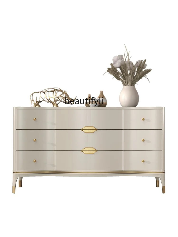 

Light Luxury Chest of Drawers American Living Room Storage Locker TV Cabinet Solid Wood Chest of Drawer Chest of Drawers