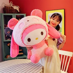 Oversized Sanrio My Melody Transform Into A Panda Throw Pillow Plush Stuffed Kawaii Doll Plush Toy Kuromi Hello Kitty Plush Gift