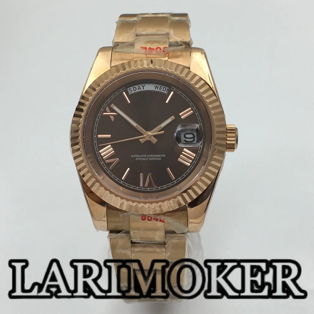 

LLARIMOKER розовое золото 36 мм/39 мм MIYOTA8285 механические часы с автоматическим механизмом из нержавеющей стали с сапфировым стеклом водонепроницаемый корпус