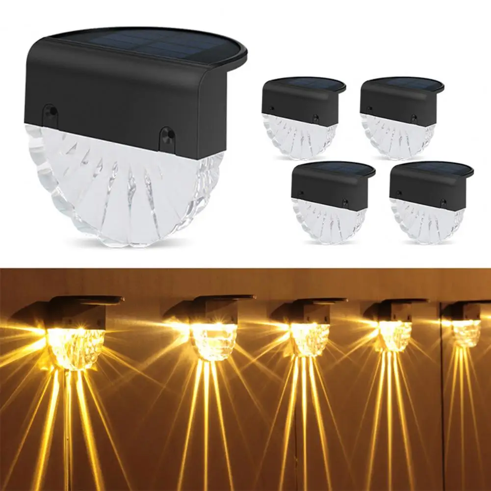 1Pc/1 Set Practical LED Lamp Non-Glaring Decorative Weather Resistant Solar-Powered LED Wall Lamp Fence Staircase Light