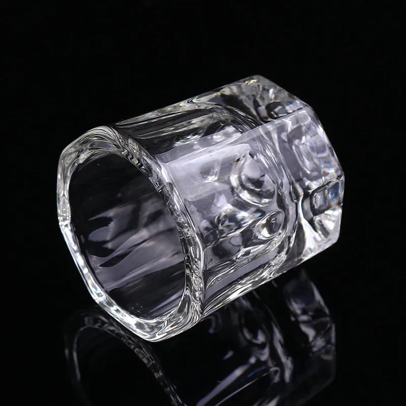 1PC クリスタルガラスアクリルアクリルパウダー液体ネイルカップ皿蓋ボウルカップホルダー機器ネイルツール