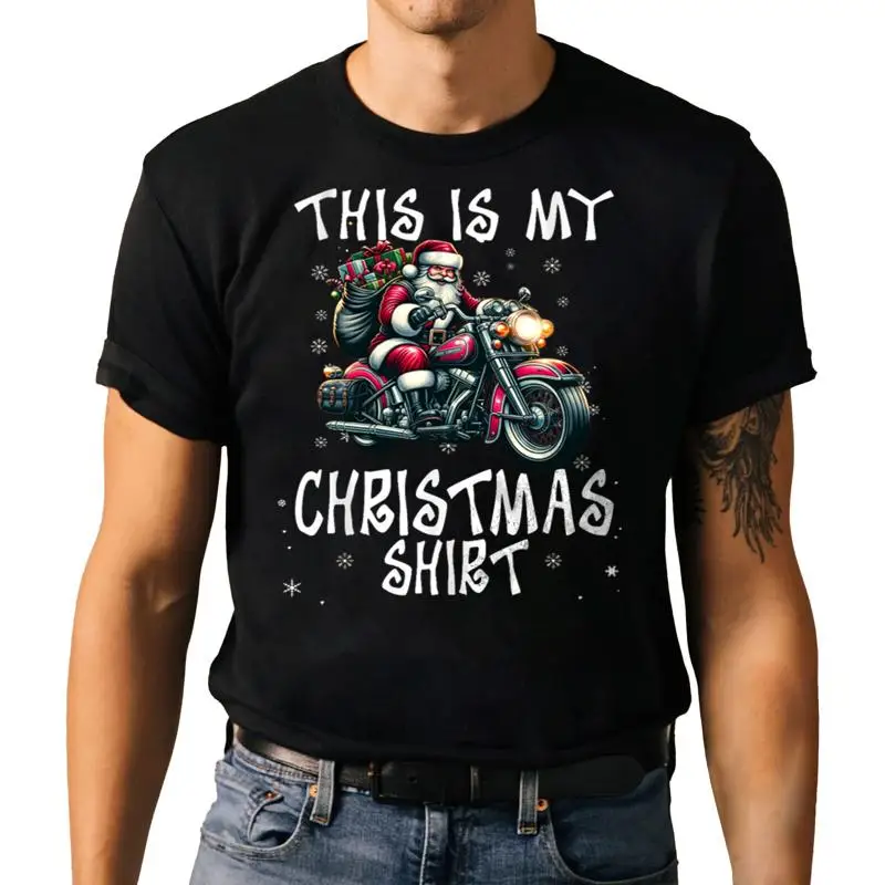

Christmas Vintage Santa Biker T Shirt This Is My Pajama