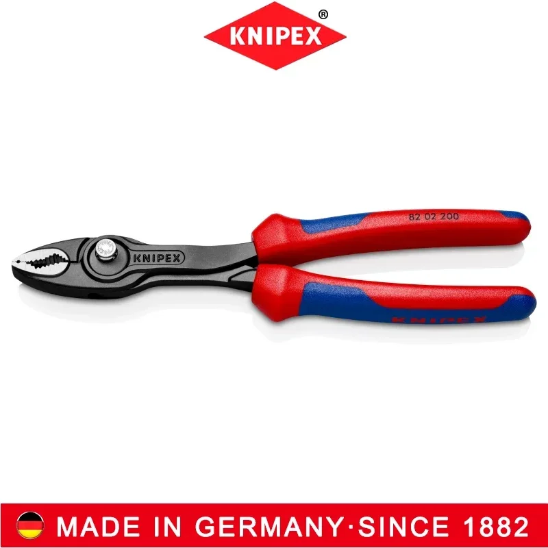 KNIPEX Tools TwinGrip Slip Joint Pliers 8-Inch Adjustable and Labor-Saving Carp Pliers 8202200