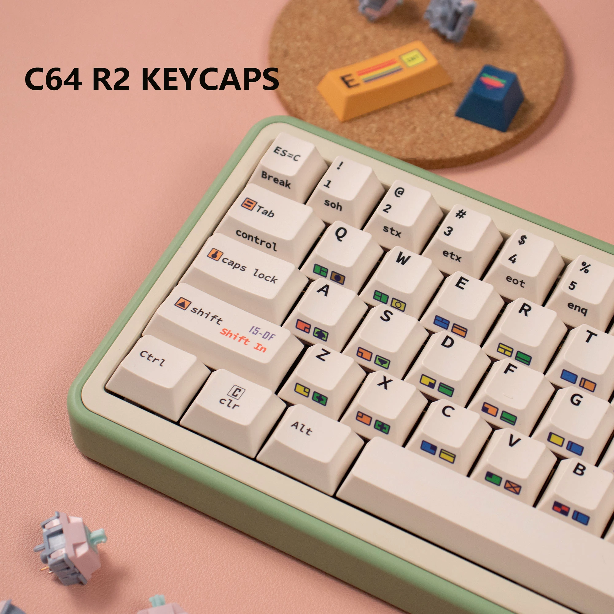 147 Keys C64 R2 PBT Keycaps Cherry Profile Dye-Sublimated Keycap Set for Mx Cherry Gateron Switch Mechanical Keyboard Kit