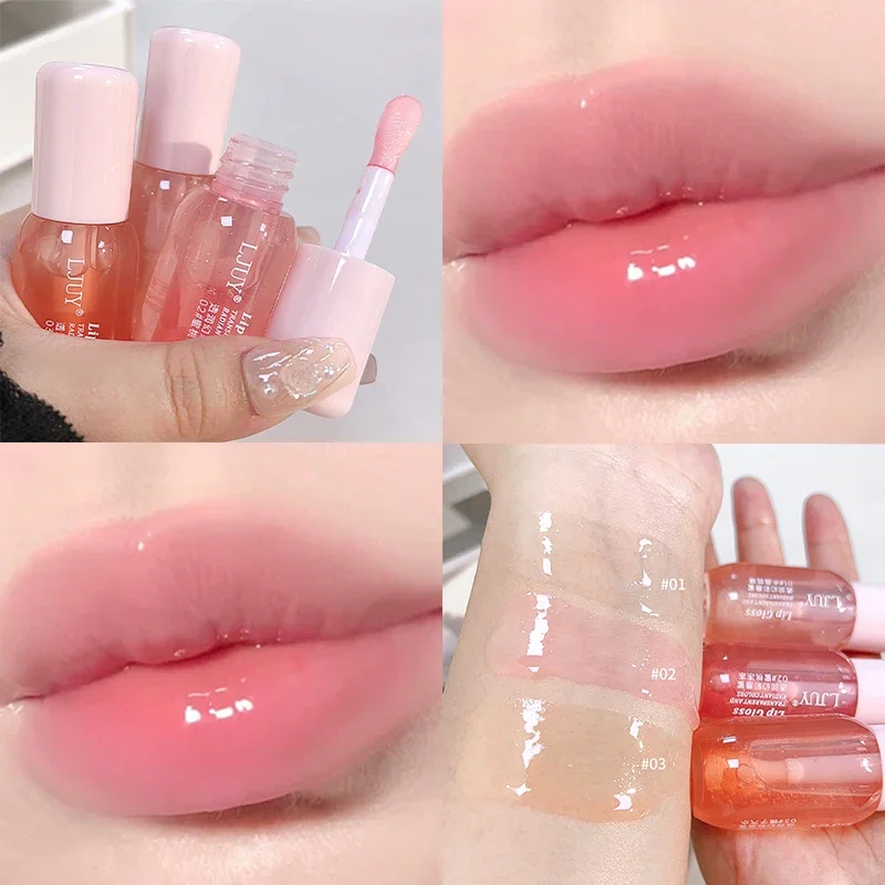 Moisturizing Plumping Lip Gloss Waterproof Lasting Nourish Anti-dry Anti-crack Reduce Fine Lines Lip Oil Korean Makeup Cosmetics